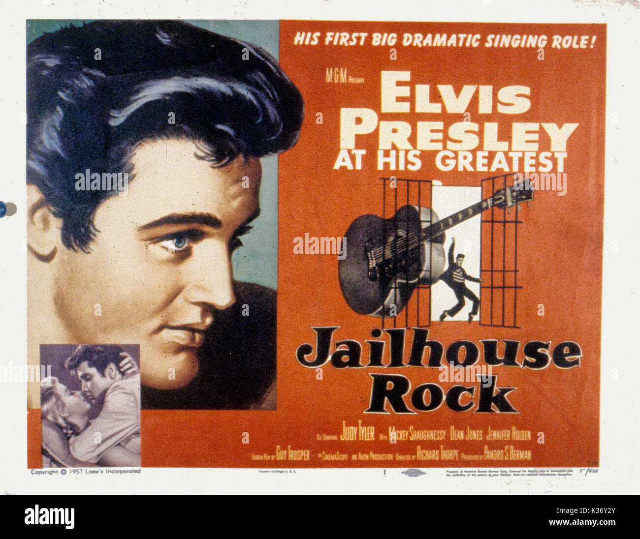 JAILHOUSE ROCK unter der Regie von Richard Thorpe ELVIS PRESLEY POSTER VON DER RONALD GRANT ARCHIV Datum: 1957 Stockfoto