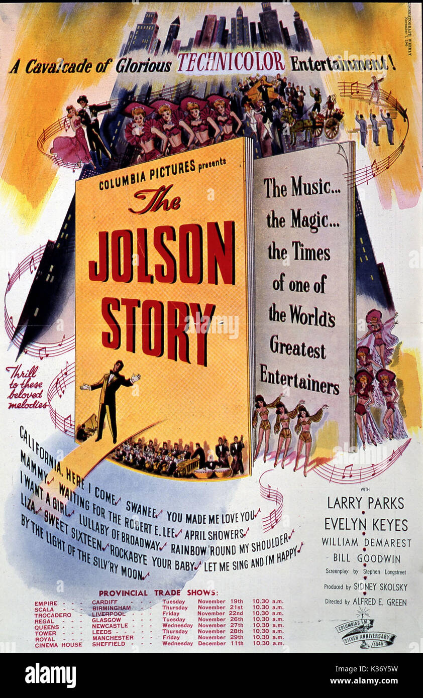 Die JOLSON STORY Datum: 1946 Stockfoto