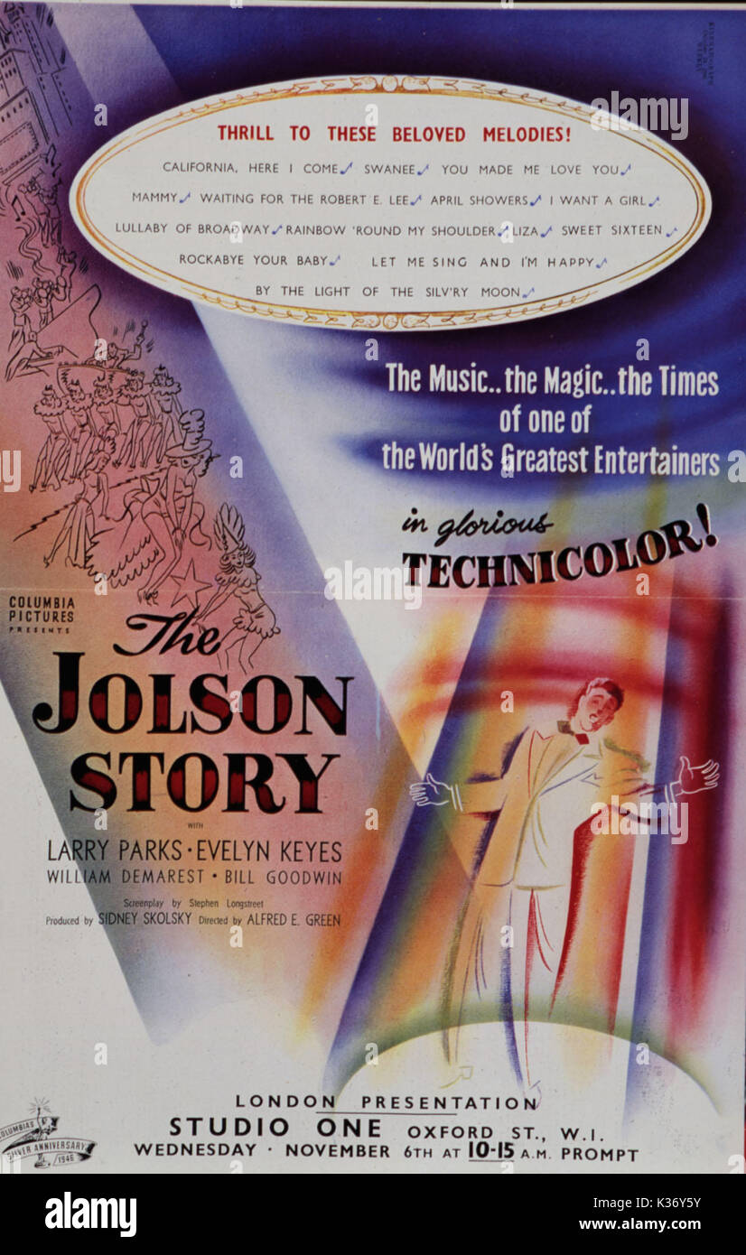 Die JOLSON STORY Datum: 1946 Stockfoto