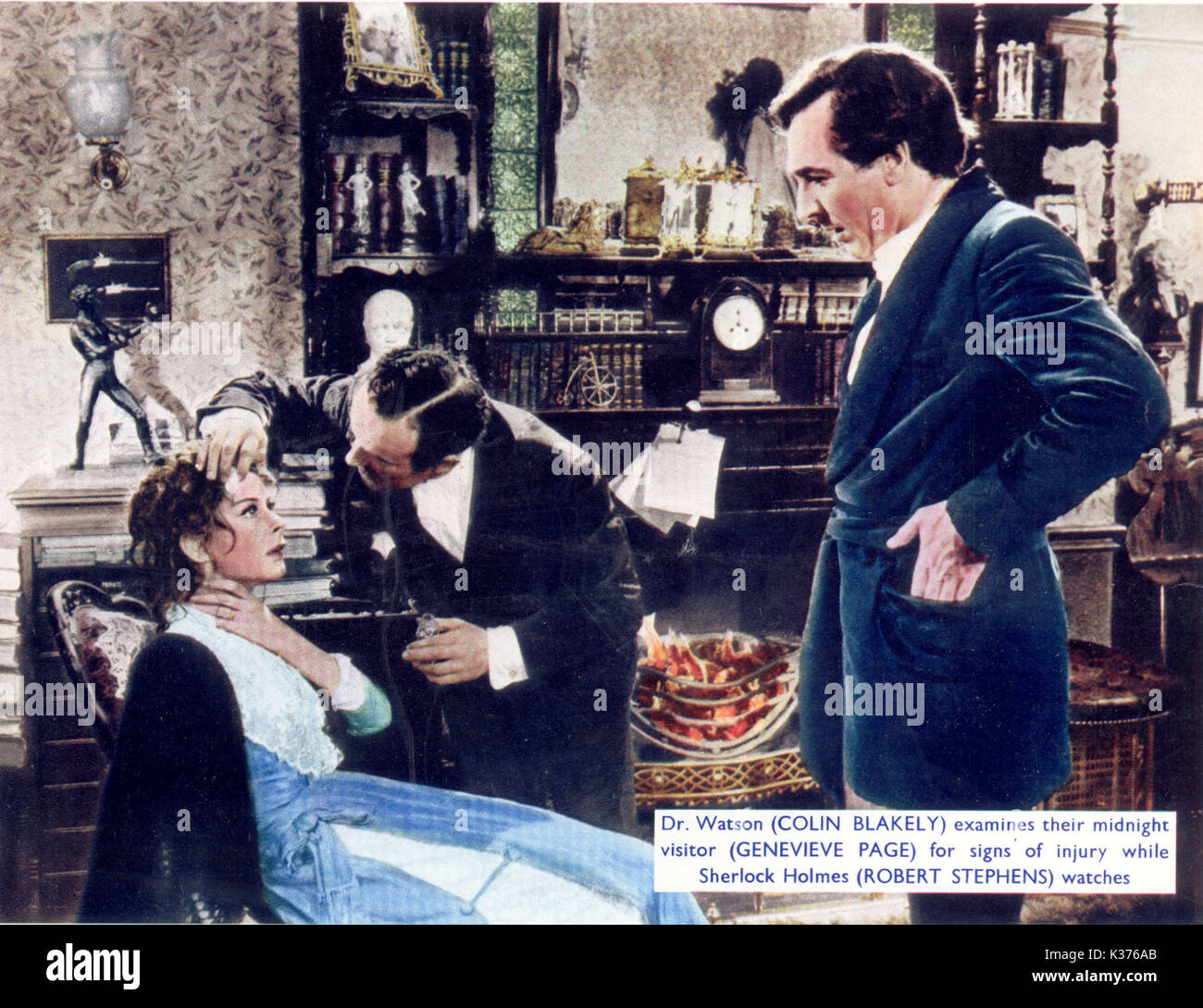 Das Privatleben des Sherlock Holmes L-R, GENEVIEVE PAGE, Colin Blakely, ROBERT STEPHENS Stockfoto