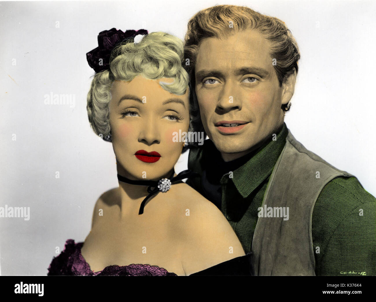RANCHO berüchtigten Marlene Dietrich und Mel Ferrar Datum: 1952 Stockfoto