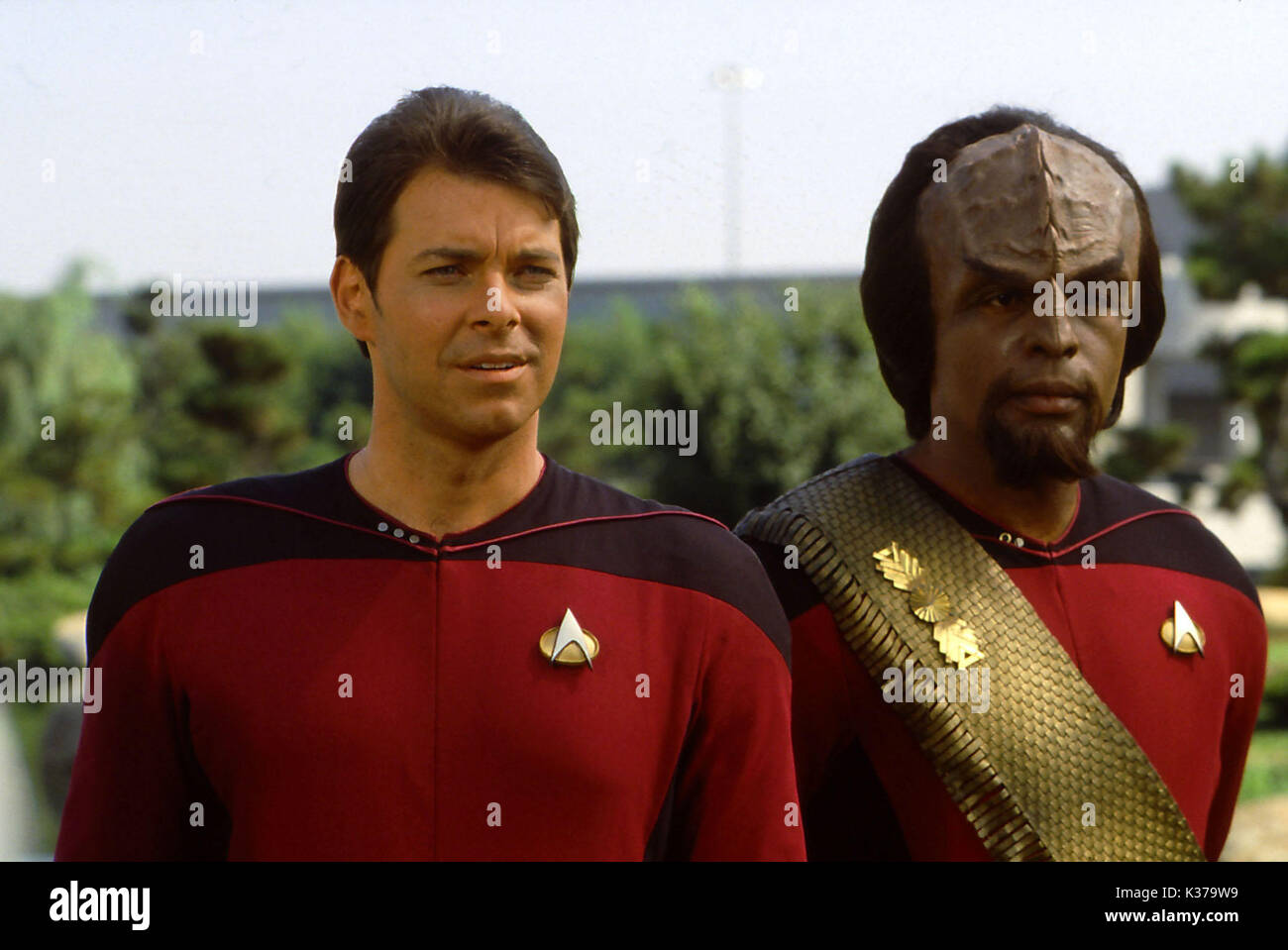 STAR TREK: DIE NÄCHSTE GENERATION Jonathan Frakes, Michael Dorn Stockfoto