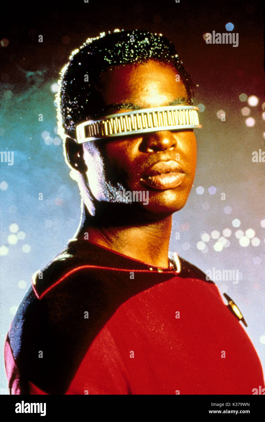 STAR TREK NEXT GENERATION PARAMOUNT FERNSEHEN LEVAR BURTON als Lieutenant Geordi La Forge Stockfoto