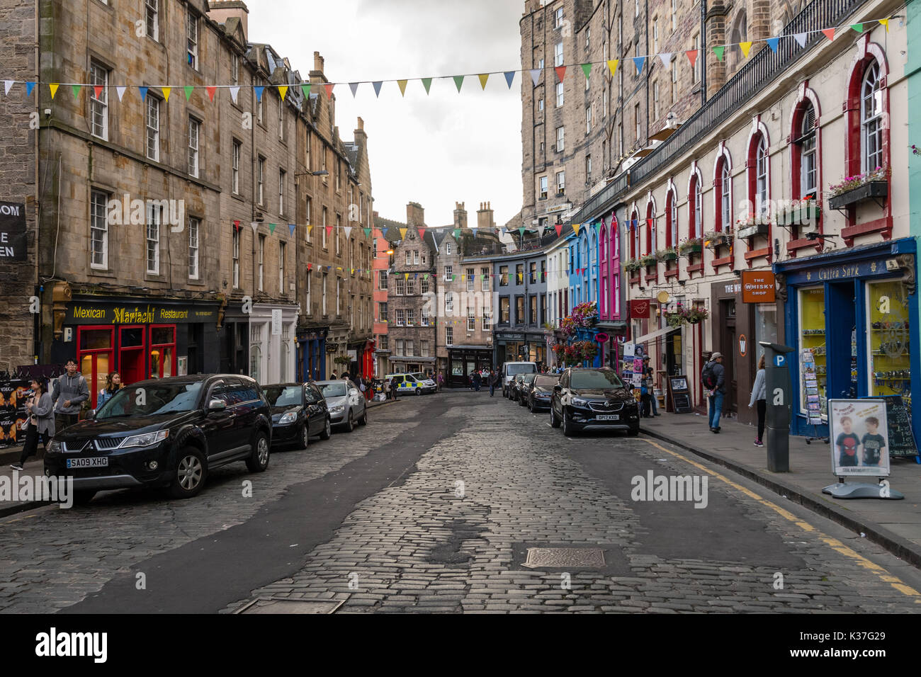 Victoria Street in Edinburgh Stockfoto