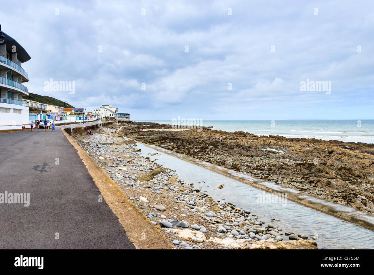 Die Promenade an der Westward Ho!, Devon, England, Großbritannien Stockfoto