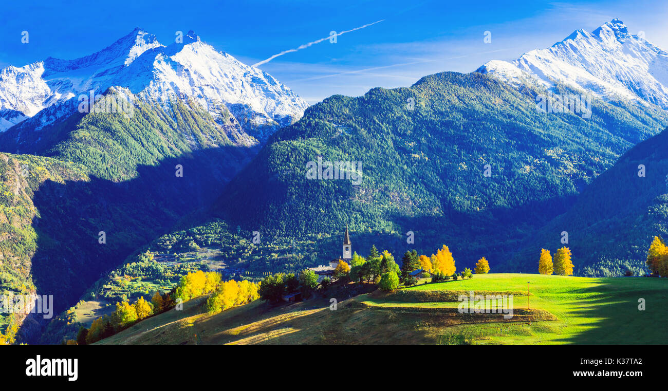 Beeindruckende Berge in Valle d'Aosta, Italien. Stockfoto