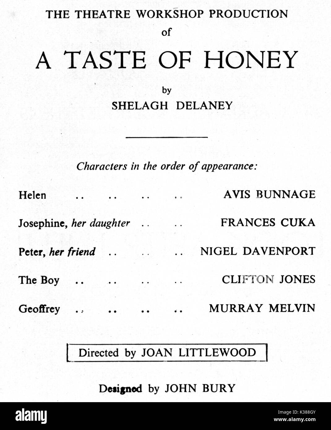 A TASTE OF HONEY Stockfoto