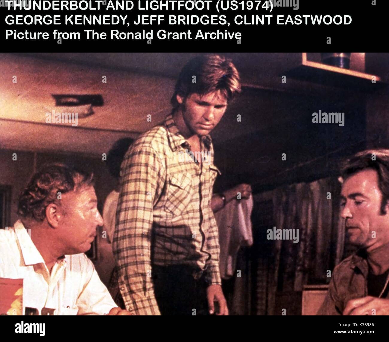 THUNDERBOLT UND LIGHTFOOT GEORGE KENNEDY, Jeff Bridges, Clint Eastwood Datum: 1974 Stockfoto