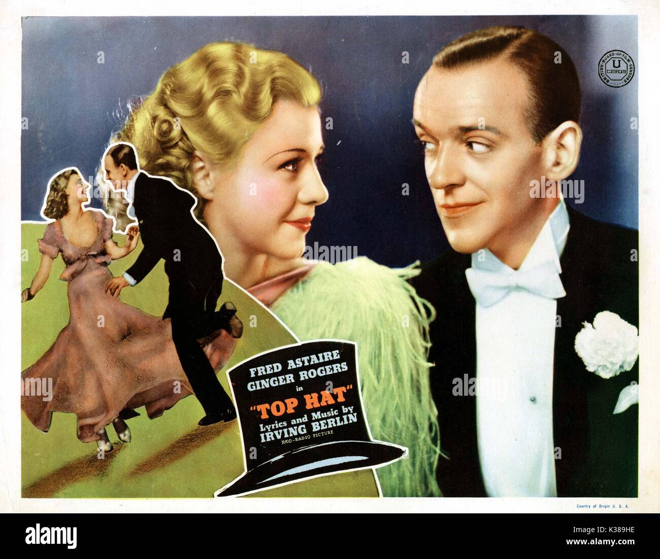 TOP HAT Ginger Rogers und Fred Astaire lobby Card von der Ronald Grant Archiv Datum: 1935 Stockfoto