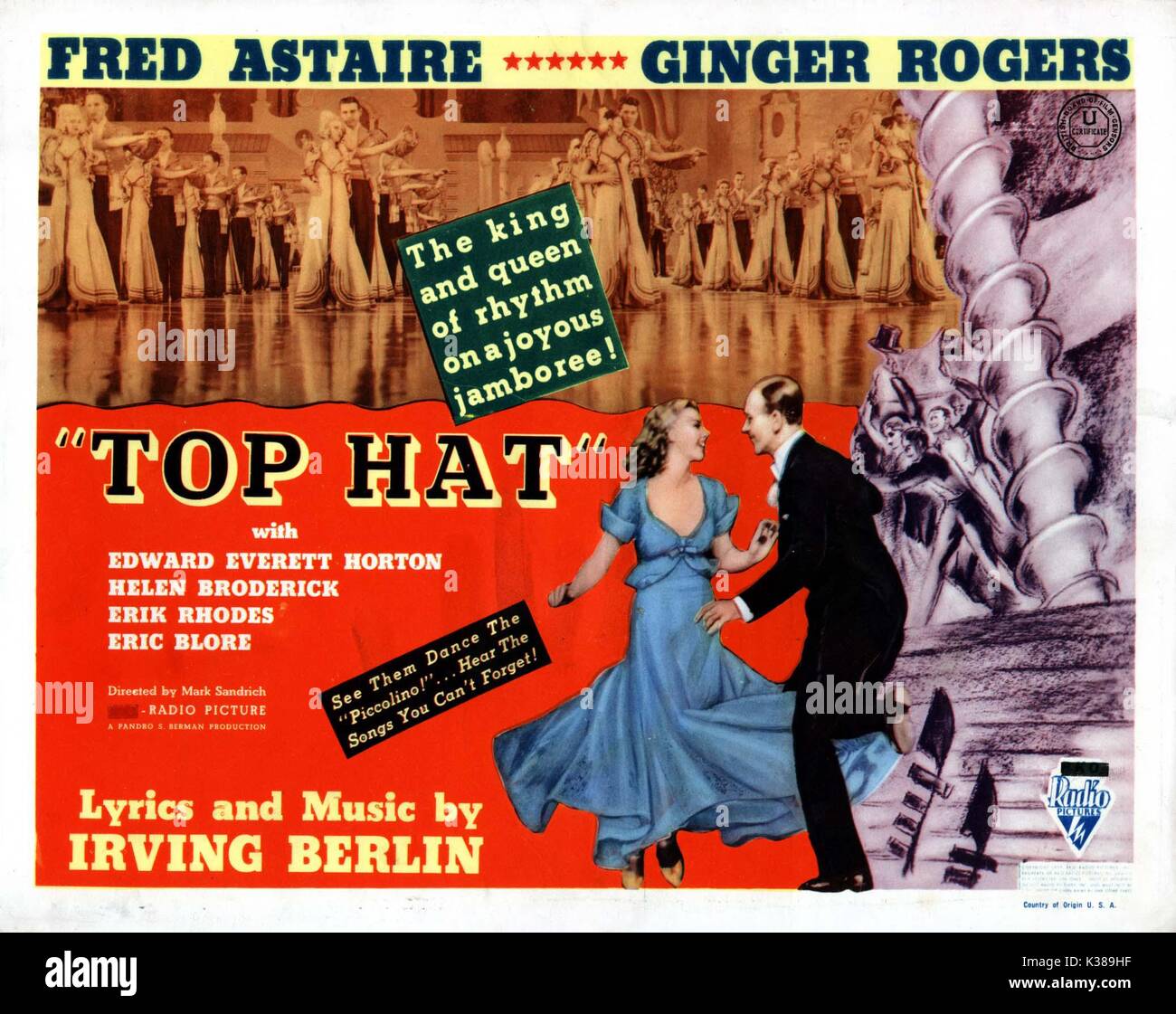 TOP HAT lobby Card von der Ronald Grant Archiv Datum: 1935 Stockfoto