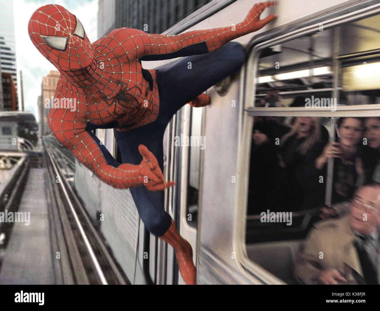 SPIDER-MAN 2 Tobey Maguire betrifft: COMIC Helden, Superhelden Datum: 2004 Stockfoto