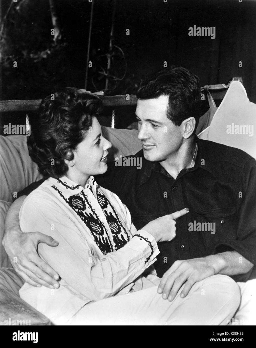 PHYLLIS TORE & ROCK HUDSON Stockfoto