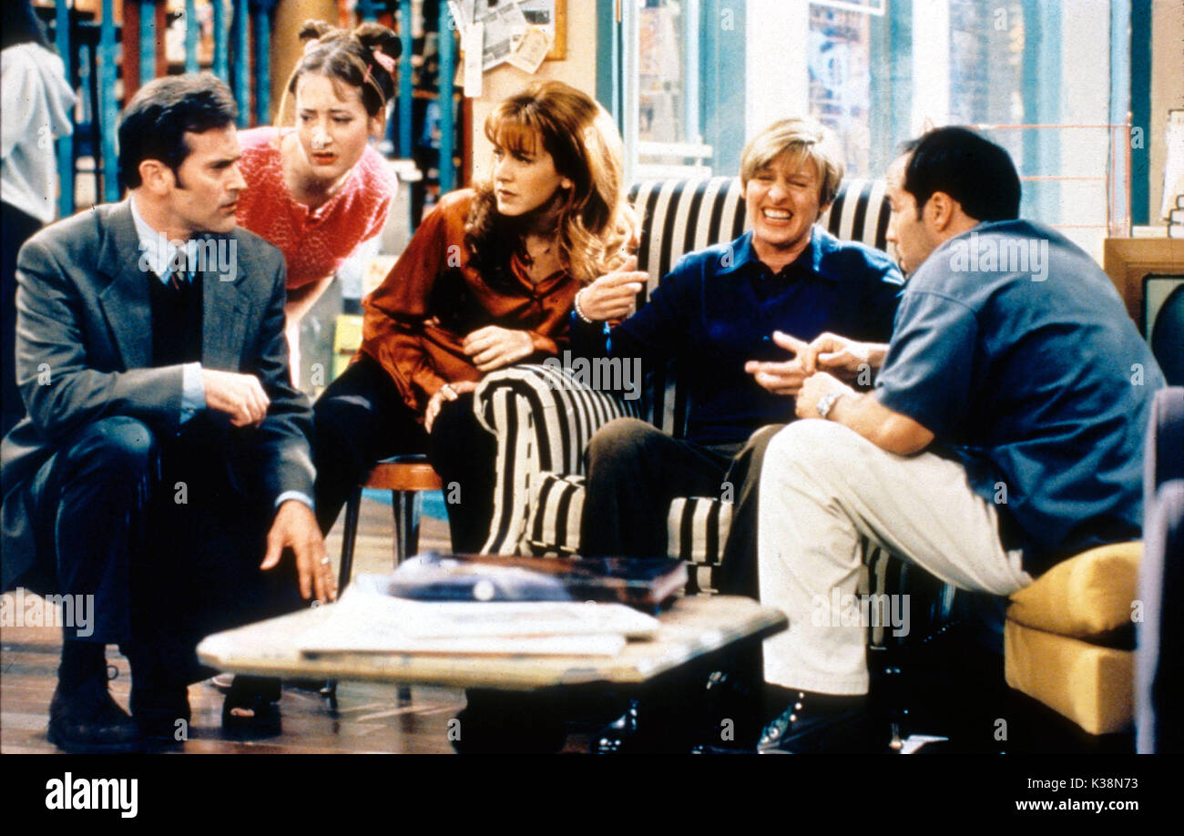 ELLEN BRUCE CAMPBELL, CLEA LEWIS, JOELY RICHARDSON, Ellen Degeneres, Jeremy Piven Stockfoto