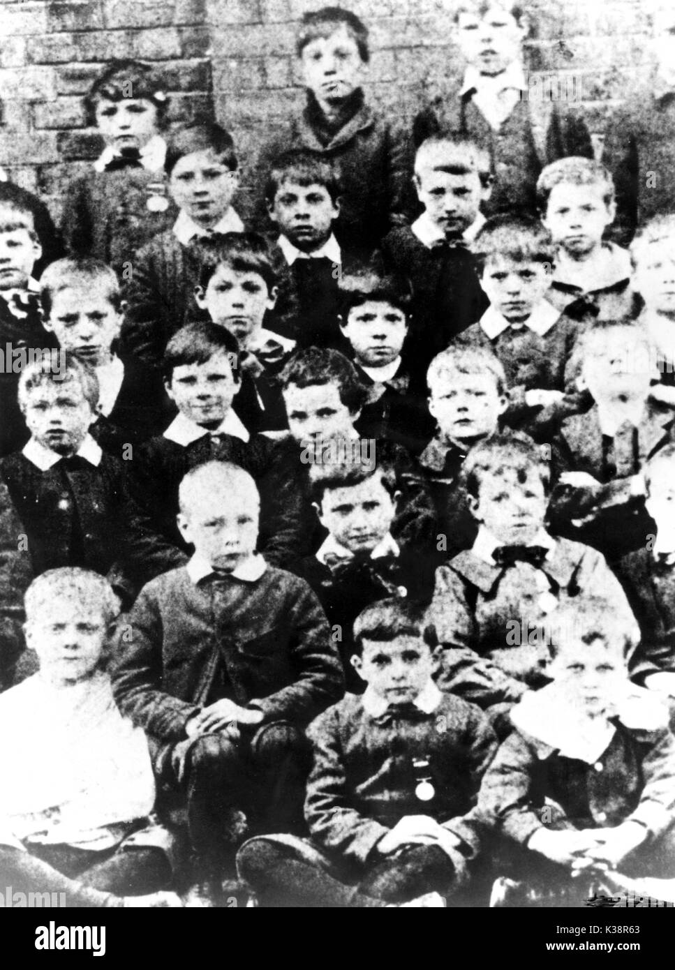 CHARLES CHAPLIN IN DER SCHULE IM JAHRE 1896 IM ALTER VON SIEBEN UND EINE HALBE Stockfoto