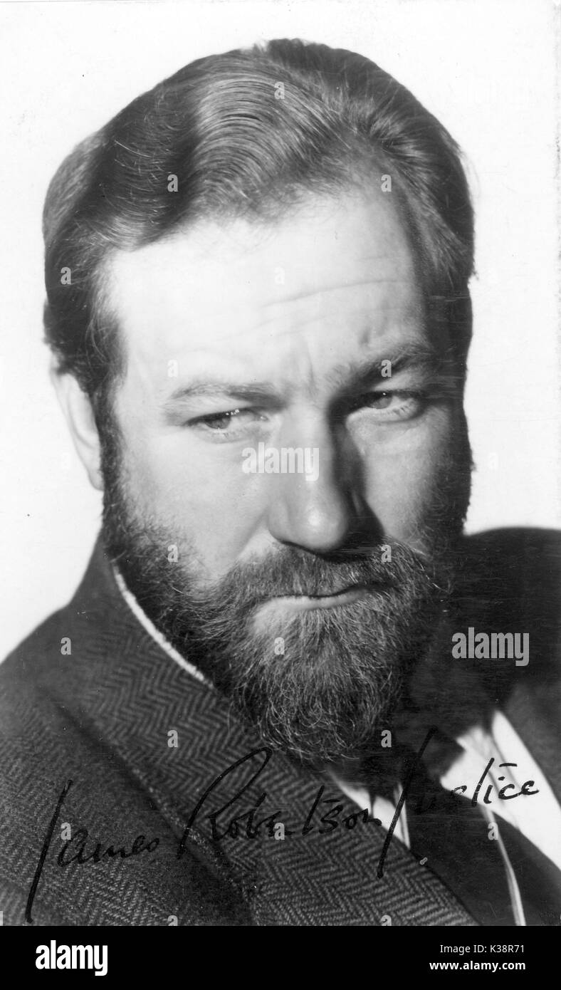 JAMES ROBERTSON JUSTICE Stockfoto