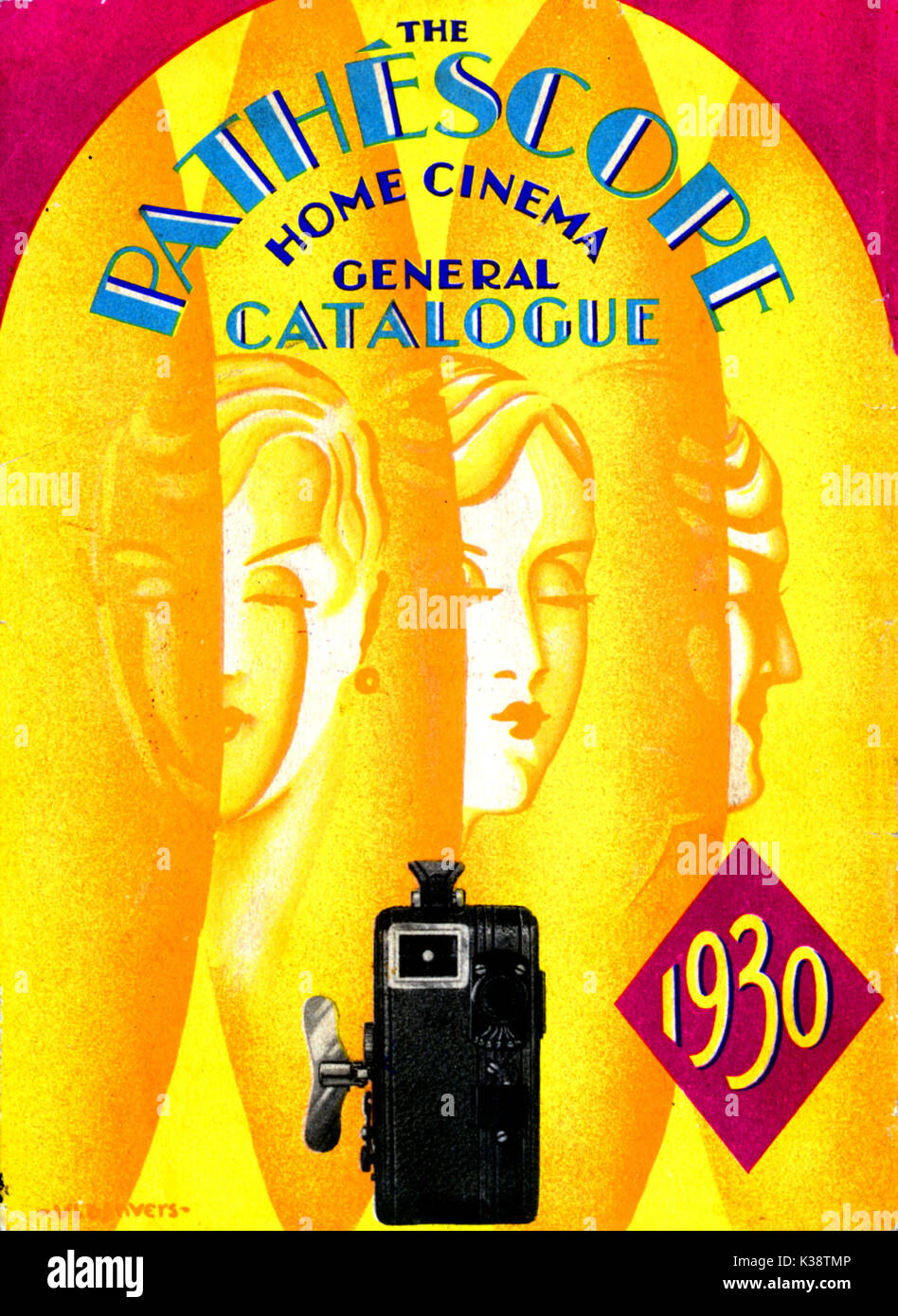 1930 PATHESCOPE KATALOG DER FILM Kameras, Projektoren und Zubehör für 9,5 mm Filme Stockfoto