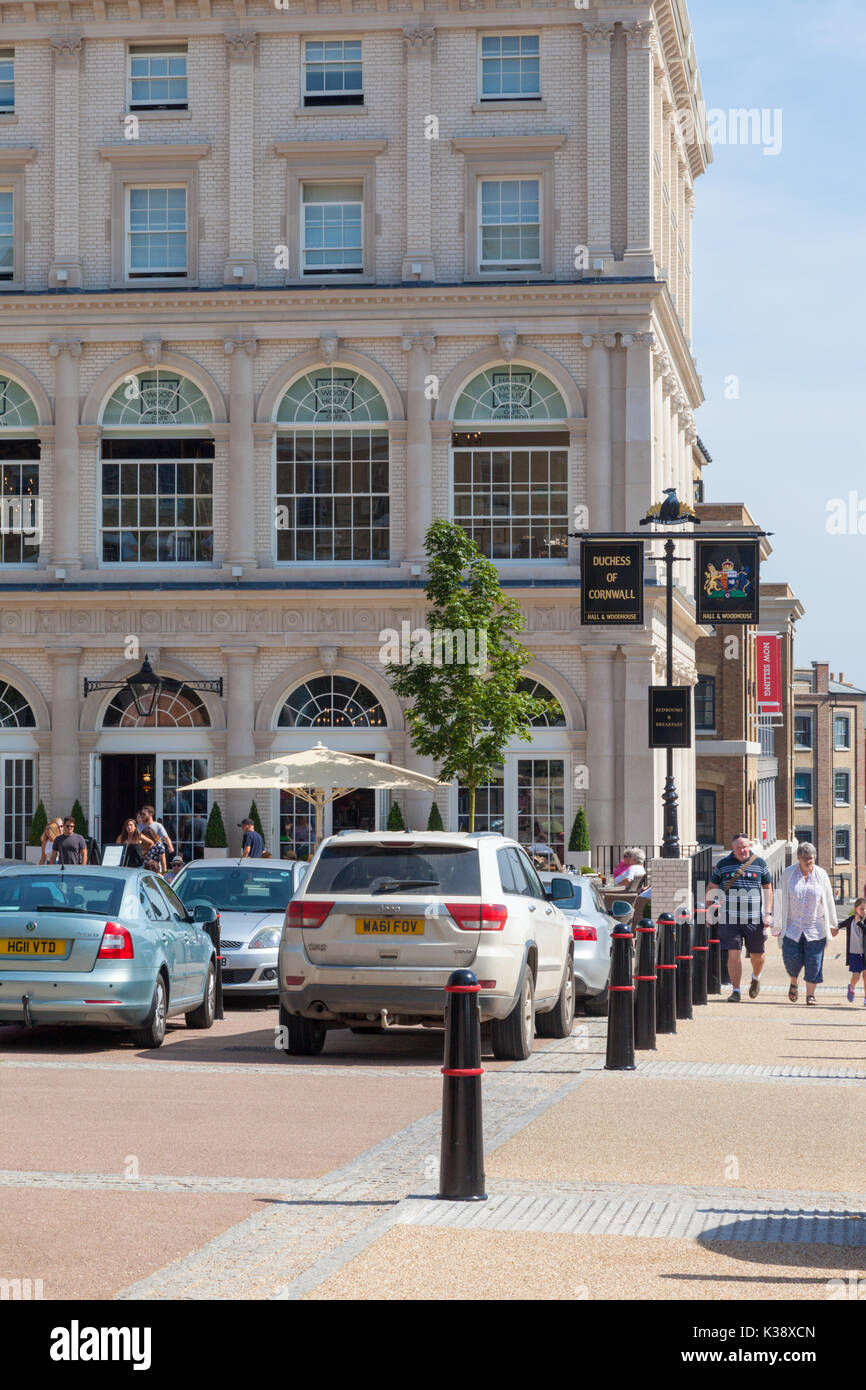 Poundbury, Dorchester, Dorset UK. Eine neue Stadtentwicklung auf Flächen, die vom Herzogtum Cornwall zur Verfügung gestellt Stockfoto