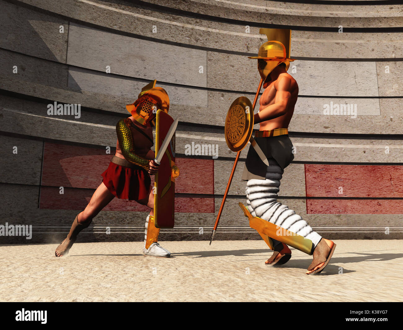Zwei gladiatoren Stockfoto