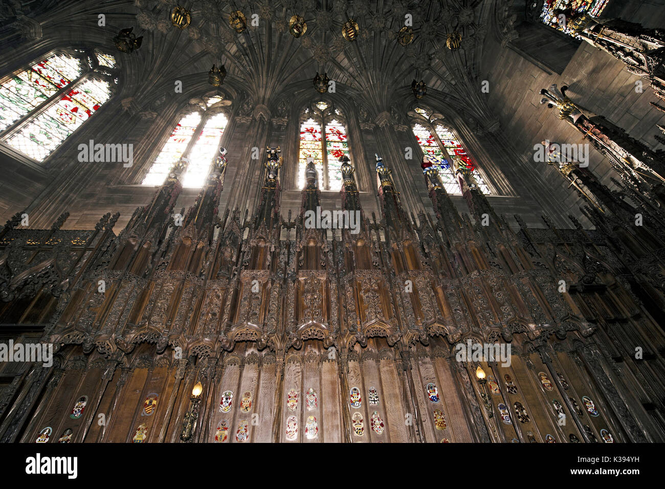 Das Thistle Kapelle Interieur, St. Giles' Cathedral, Edinburgh Stockfoto