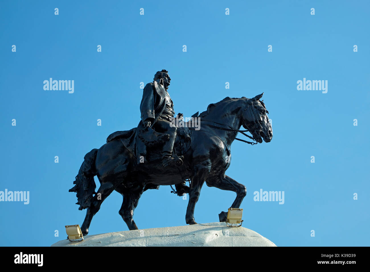 Statue des argentinischen General Jose San Martin Plaza San Martin, dem historischen Zentrum von Lima (Weltkulturerbe), Peru, Südamerika Stockfoto
