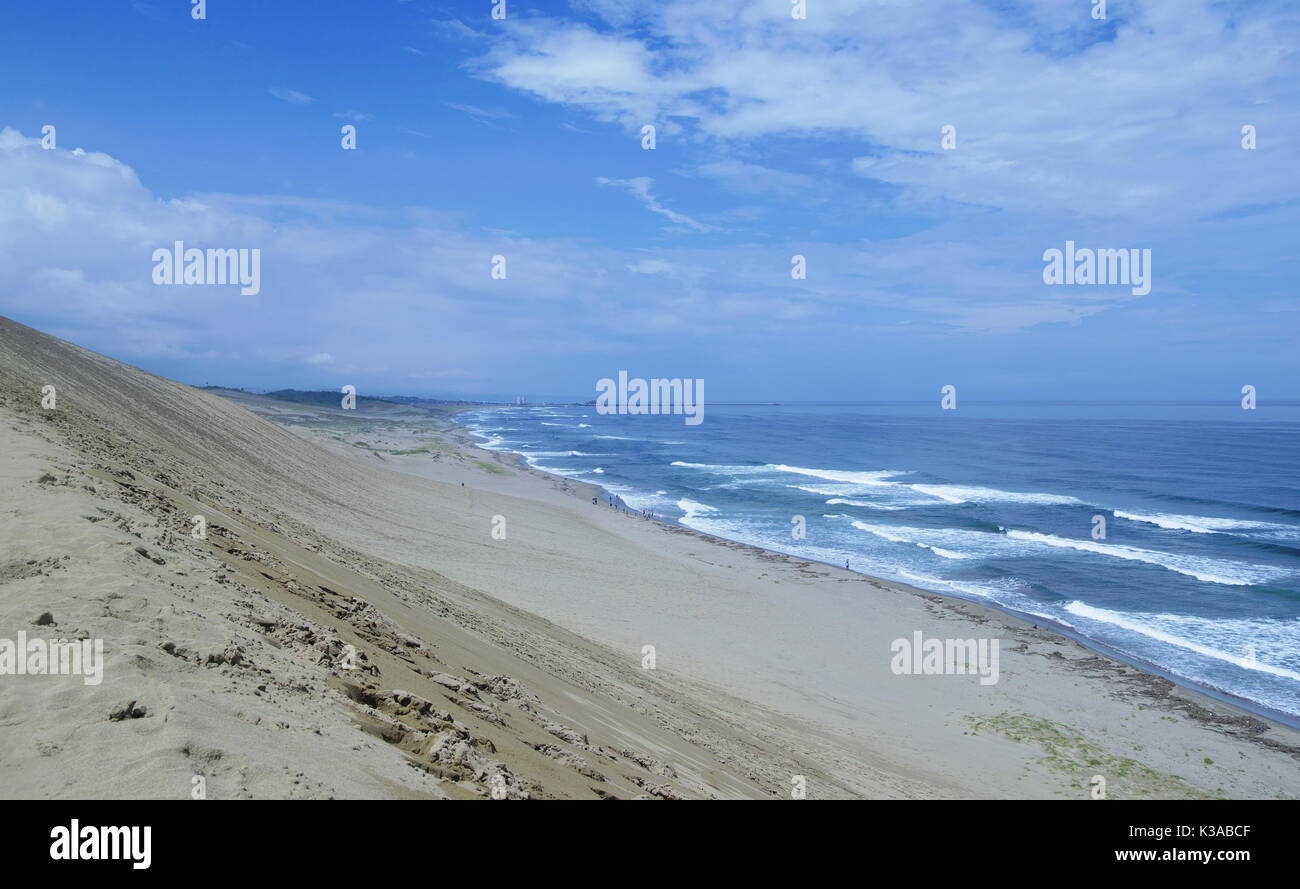 Tottori Sanddüne in Japan mit Meerblick Stockfoto