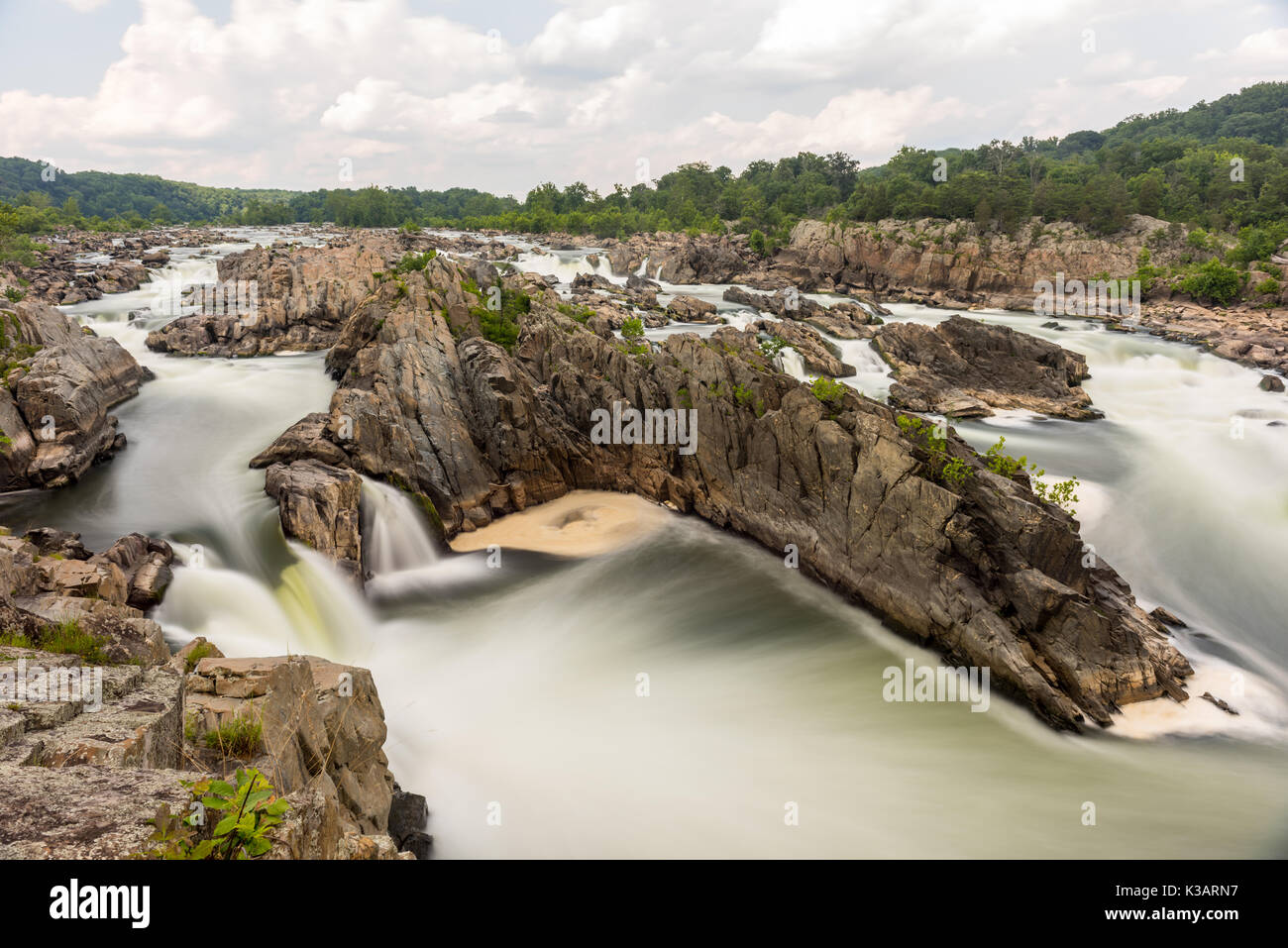 Great Falls Park, Virginia, United States. Es ist an den Ufern des Potomac River im Norden Fairfax County. Stockfoto