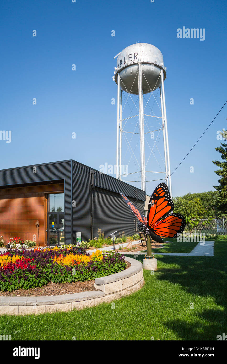 Die Winkler Kunst und Kultur Zentrum Gebäude an der Park St. in Winkler, Manitoba, Kanada. Stockfoto