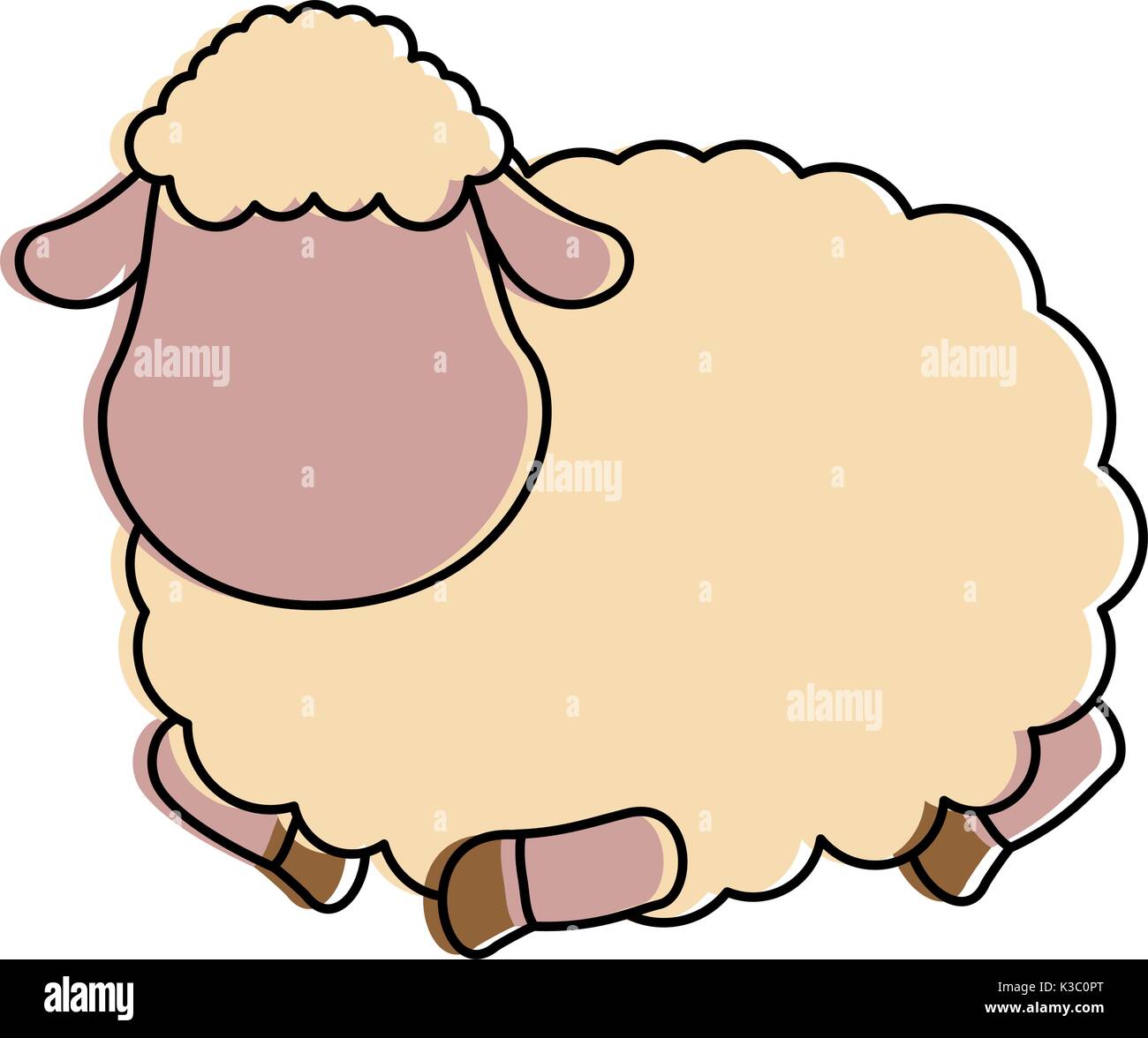 Niedliche Schafe zeichen Symbol Stock Vektor