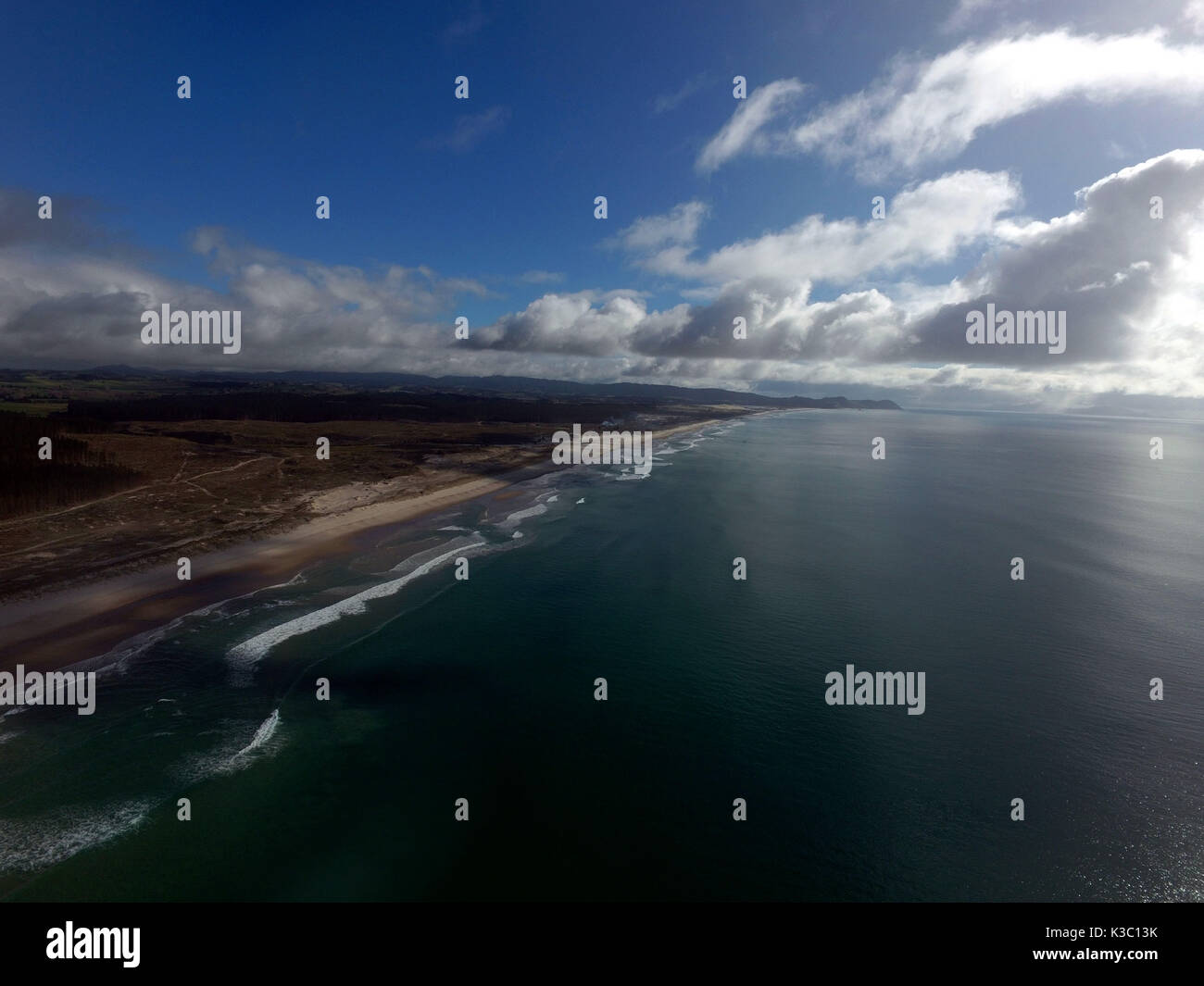 Luftaufnahme Te Arai Punkt Neuseeland Stockfoto