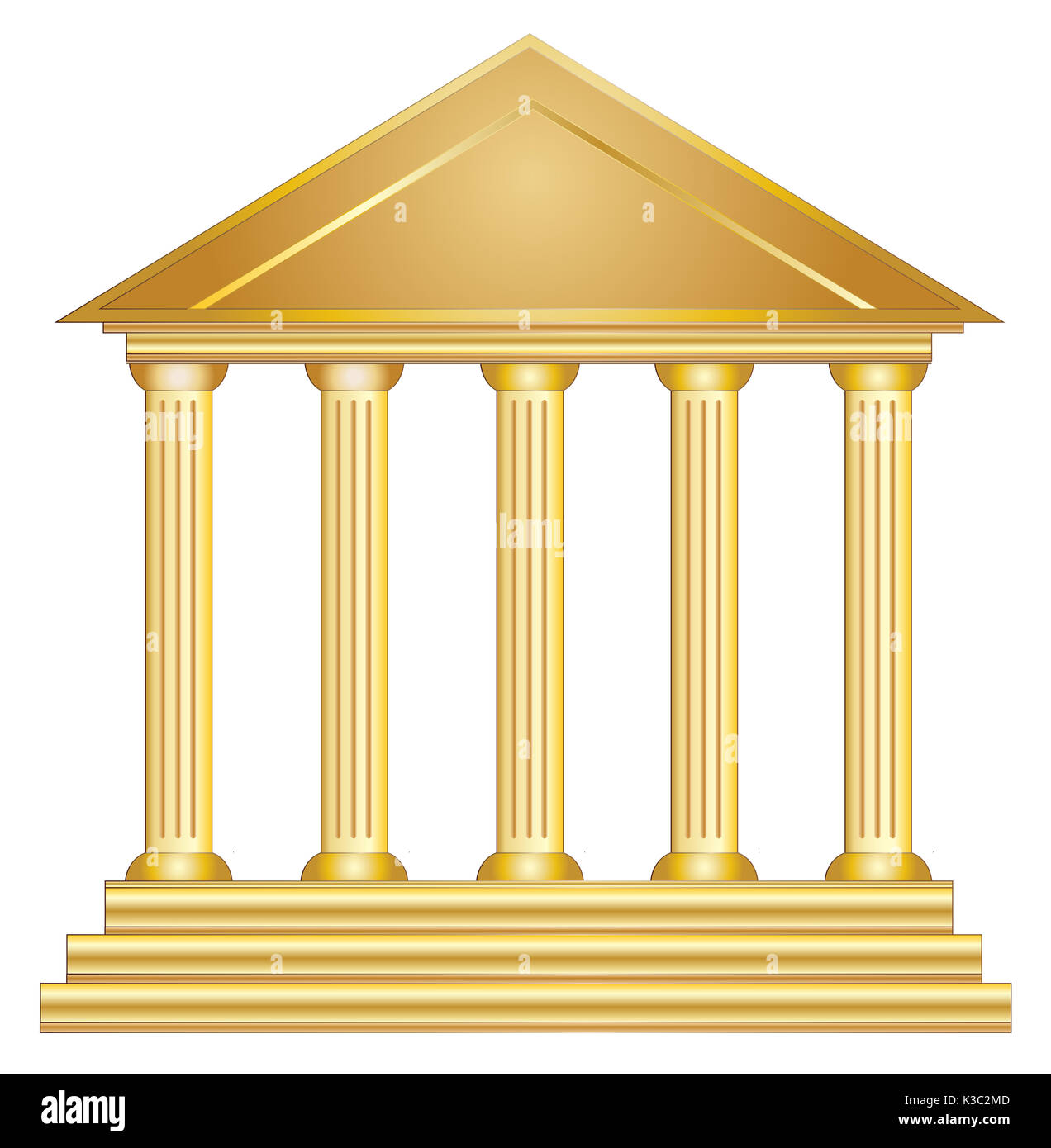 Spalten der griechischen Antike historische Gebäude gold Vector EPS 10. Stockfoto