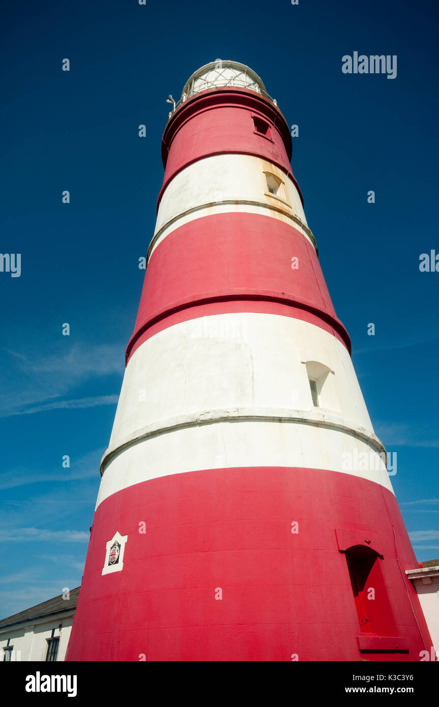 Ein Foto auf der Unterseite des happisburgh Lighthouse in Norfolk, Großbritannien Stockfoto