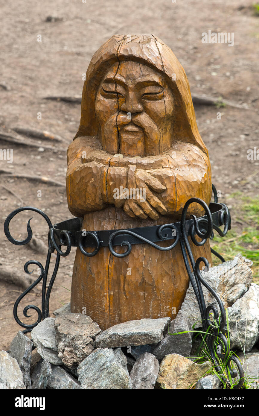 Alten Inuit totem in Berg Altai, Russland Stockfoto