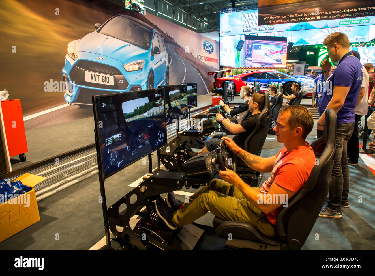 Die gamescom, die weltweit größte Messe für Video- und Computerspiele, in Köln, Deutschland, Stockfoto