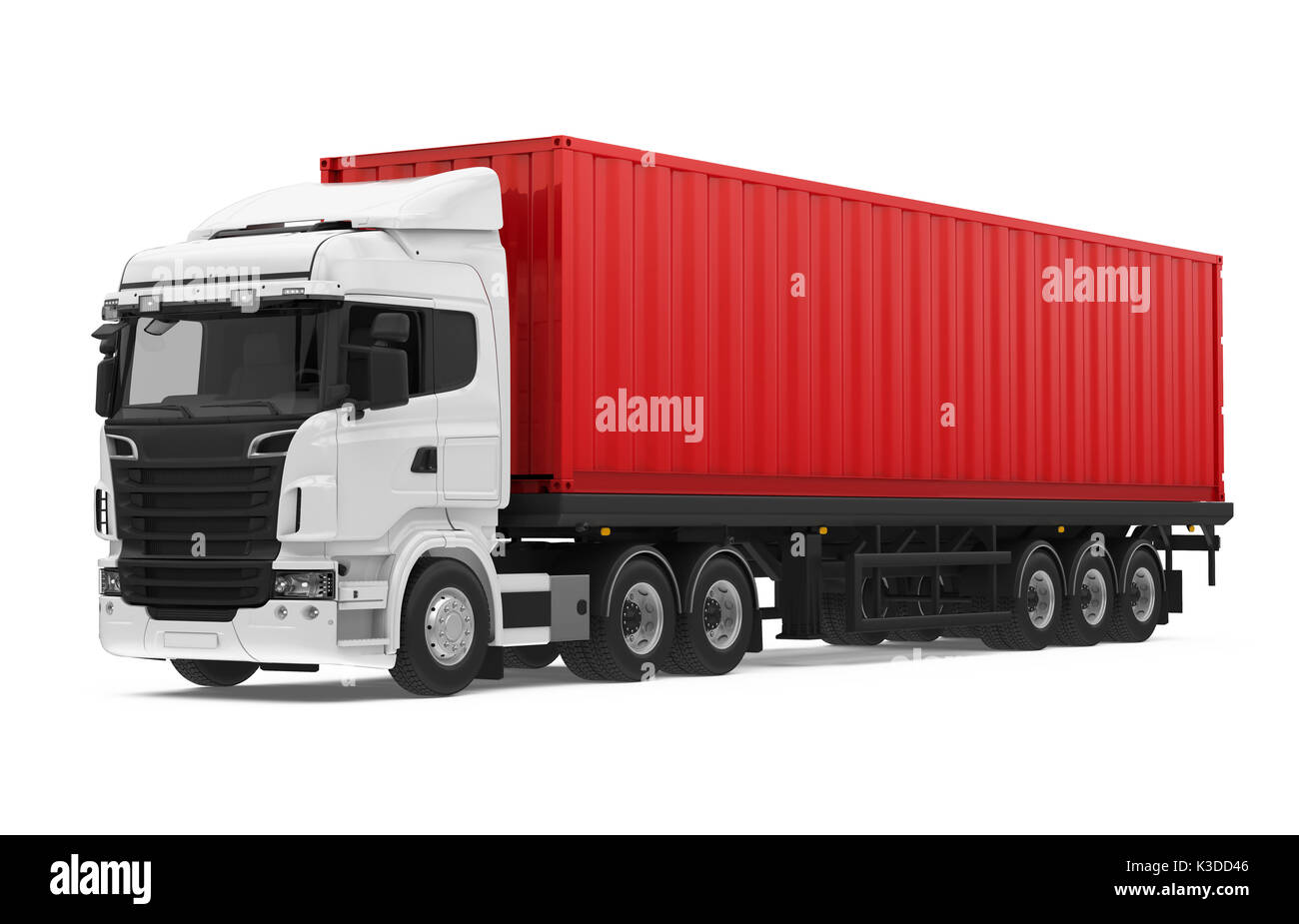 Container Lkw isoliert Stockfoto