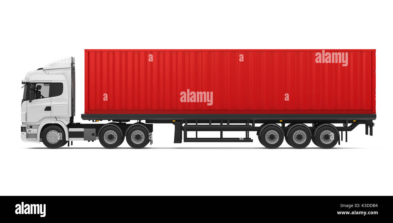 Container Lkw isoliert Stockfoto