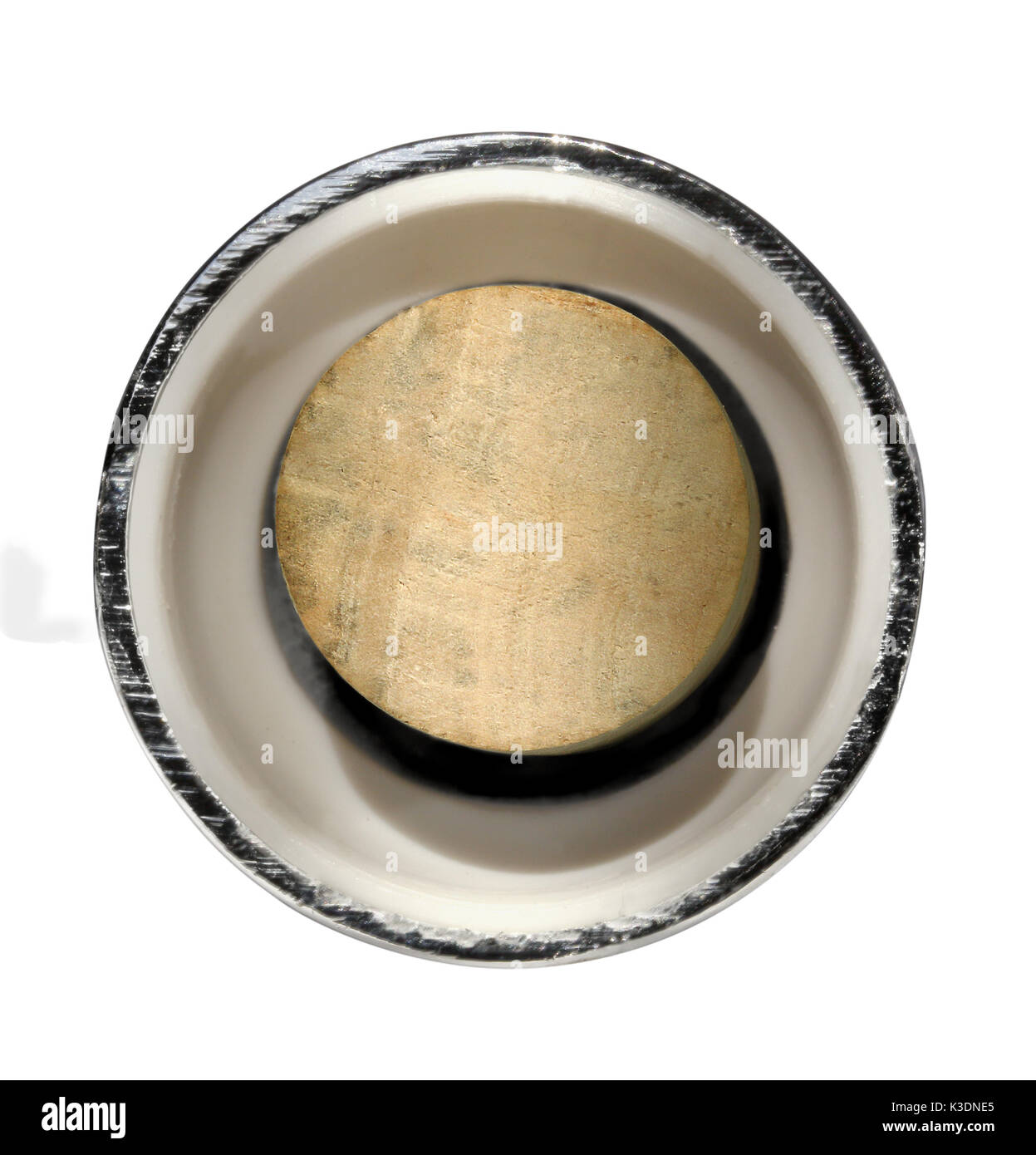 Ein 'erraten was es ist 'close-up-Bild von einen Korkenzieher und Cork Stockfoto