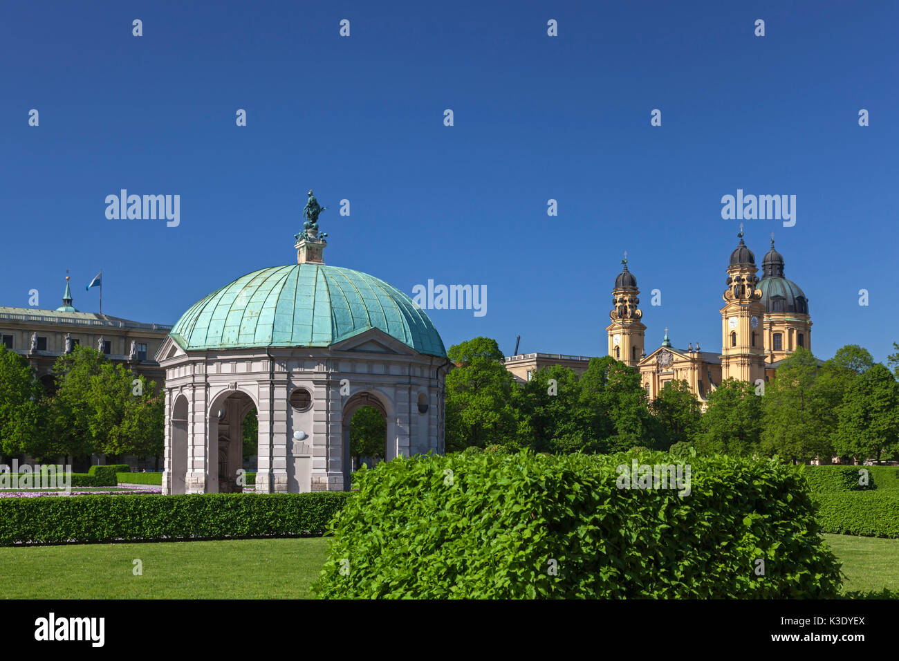 Dianas Tempel im Hofgarten München vor theatinerkirche, München, Oberbayern, Bayern, Deutschland, Stockfoto