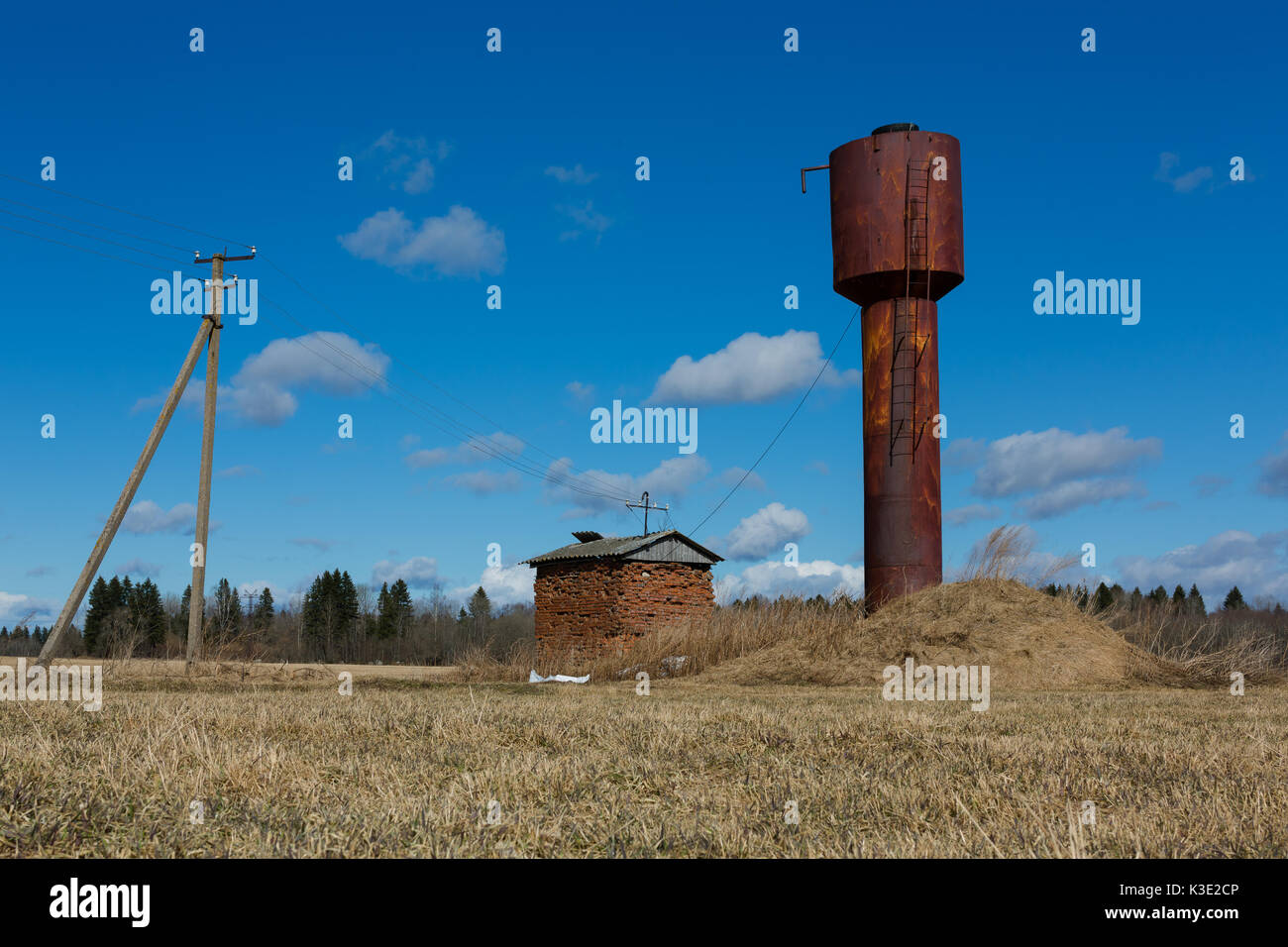 Alte rostige Wasserturm Stockfoto