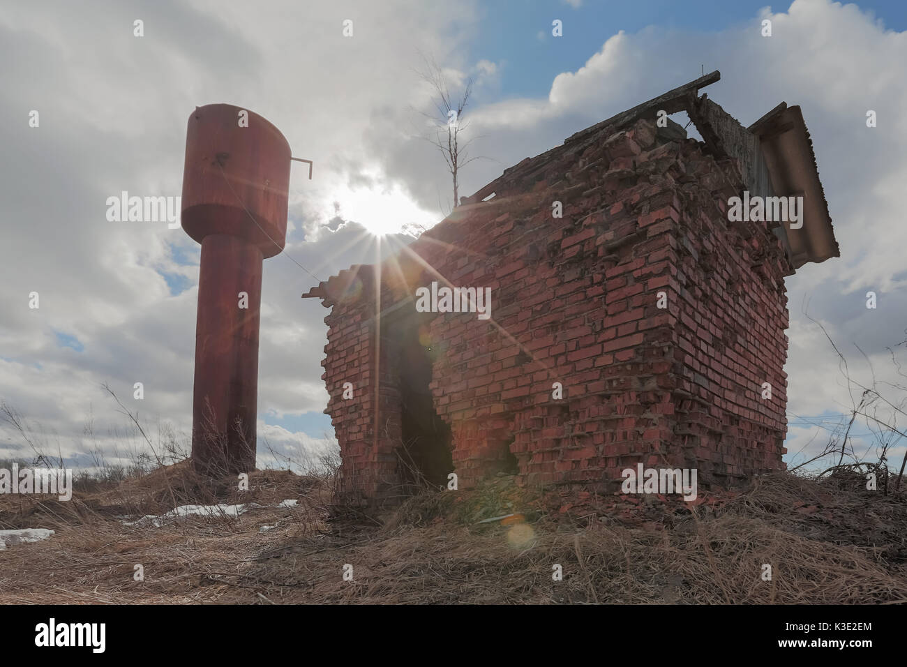 Alte rostige Wasserturm Stockfoto