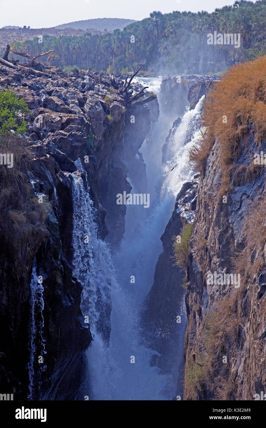 Afrika, Namibia, Kunene region, Kaokoveld, Kaokoland, Kunene Fluss, Wasserfall, Epupafälle, Grenzgebiet zu Angola, Stockfoto