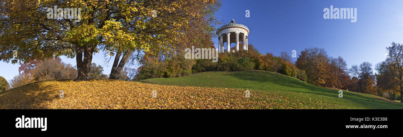 Tempel Monopteros im Englischen Garten, München, Lehel, Oberbayern, Bayern, Deutschland, Stockfoto