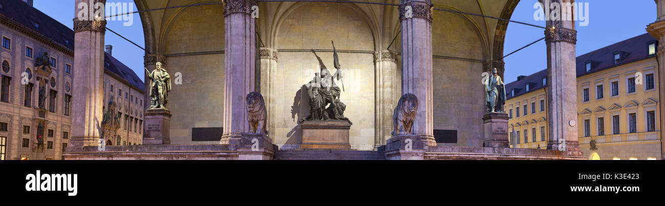 Feldherren' Hall auf dem Odeonsplatz (Square), München, Altstadt, Oberbayern, Bayern, Deutschland, Stockfoto