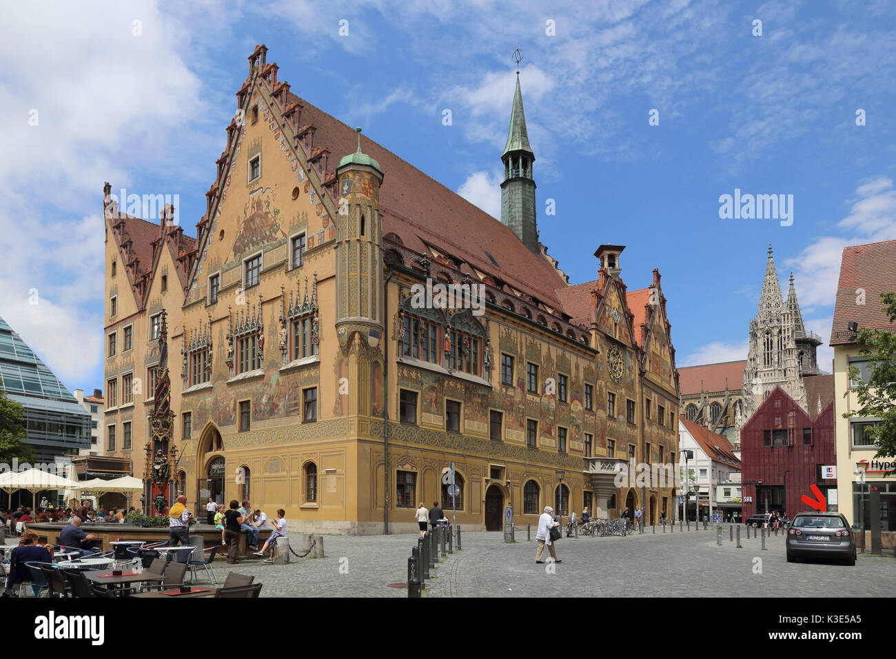 Deutschland, Baden-Württemberg, Ulm, Rathaus, Marktplatz Stockfoto