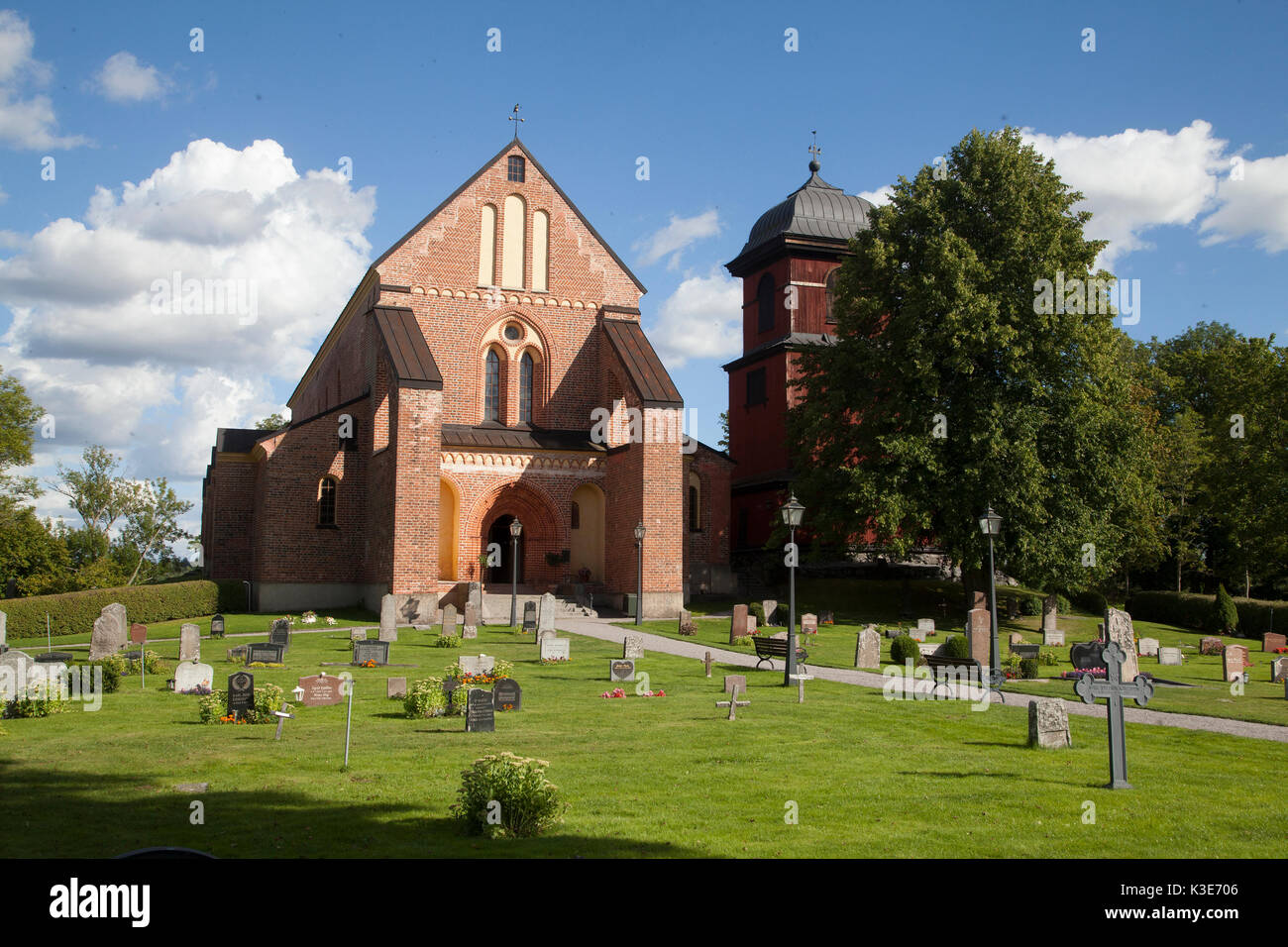 SKOKLOSTER der ehemalige Palast am See Mälaren aus dem schwedischen Reich, heute ist durch den schwedischen Staat gehört und ist ein Museum, das alte Kloster und Stockfoto