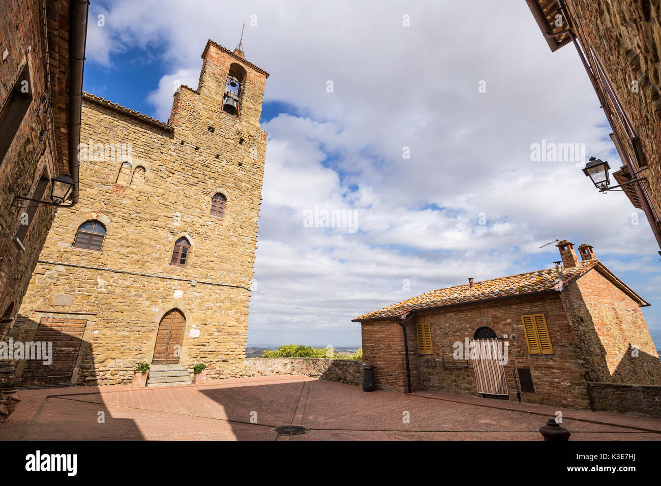 Panicale, eines der schönsten Dörfer in Italien. Stockfoto