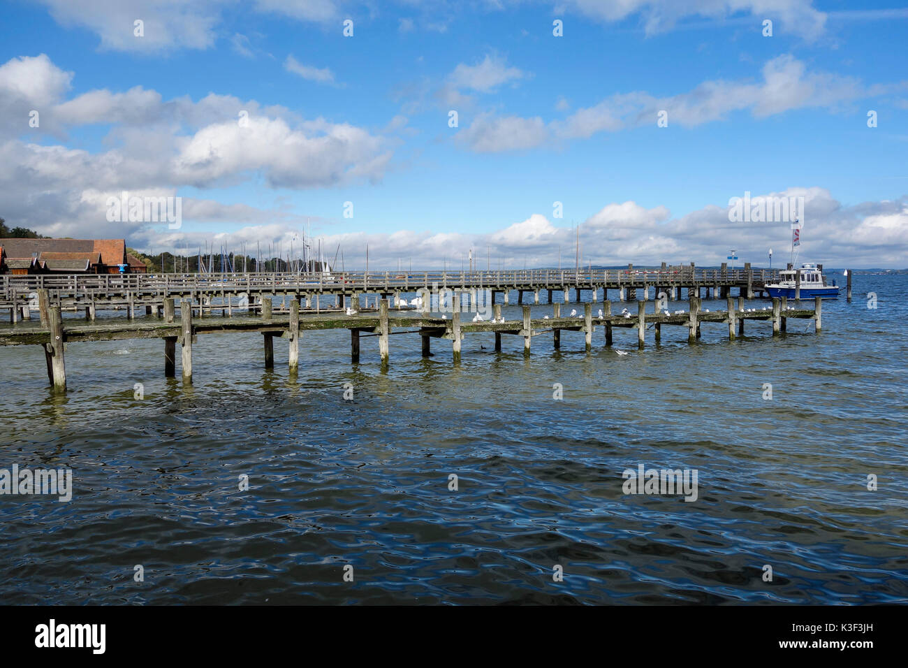 Lakeside, Brücke, Diessen am Ammersee, Bayern, Deutschland, Stockfoto