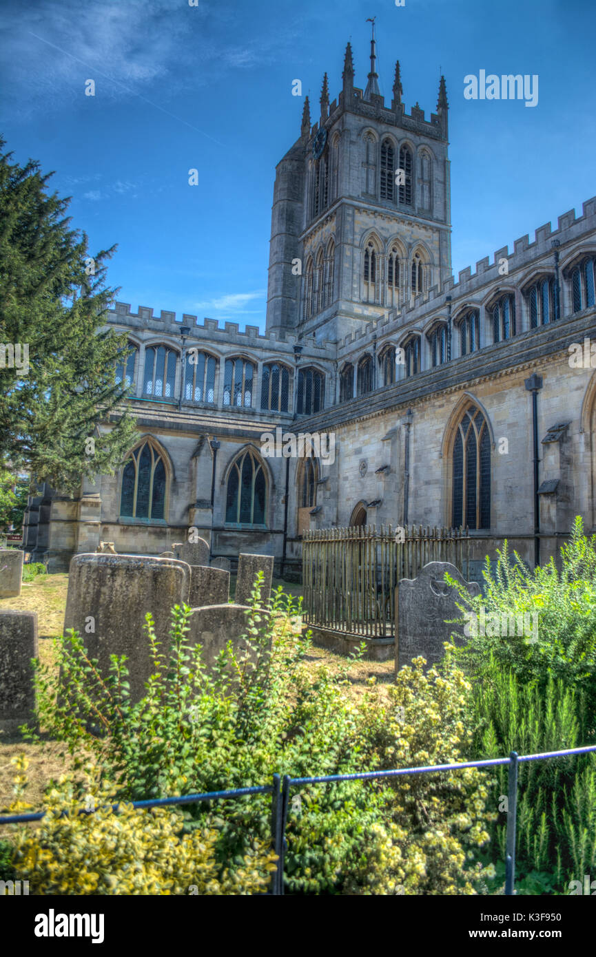HDR-Bild von St Marys Kirche in Melton Mowbray Leicestershire, Großbritannien Stockfoto