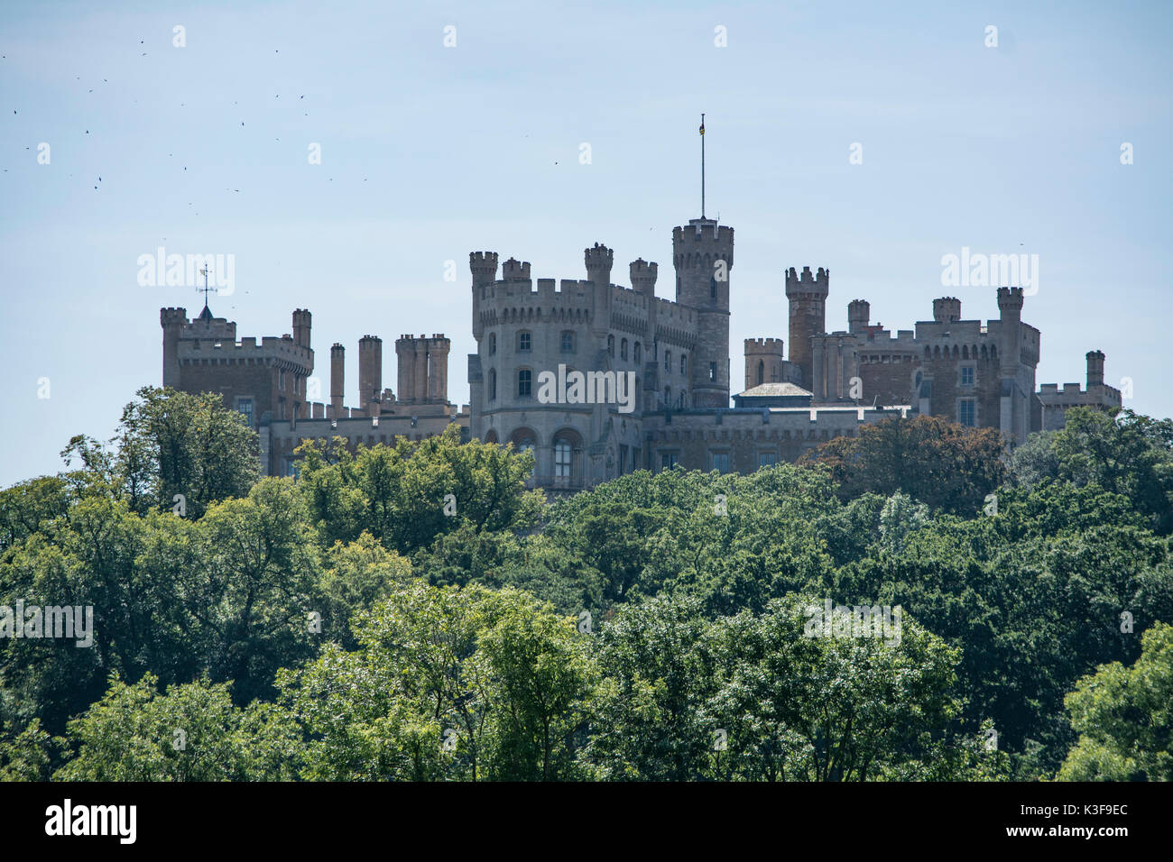 Blick auf Schloss Belvoir in Leicestershire, Großbritannien Stockfoto
