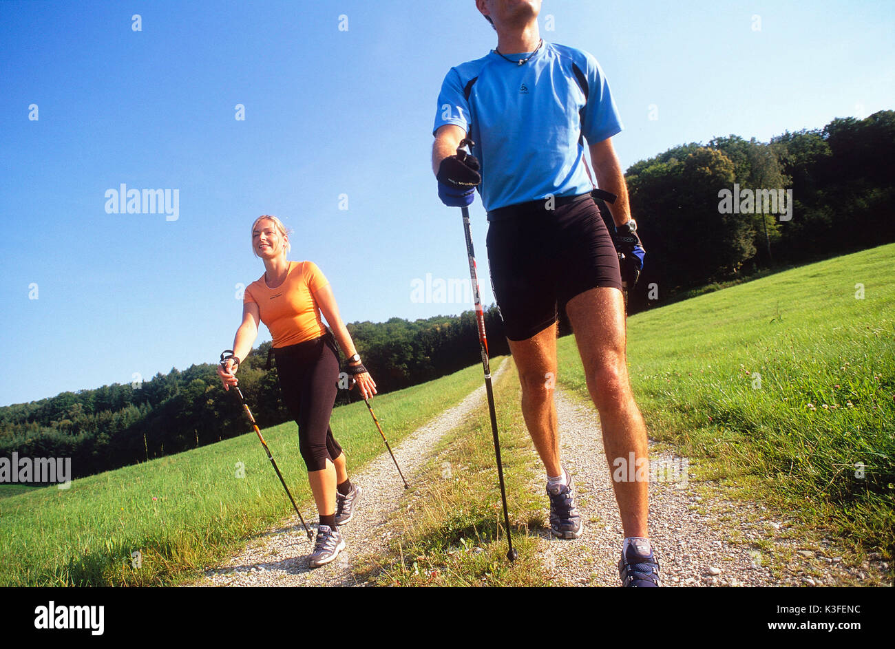 Nordic Walking Stockfoto