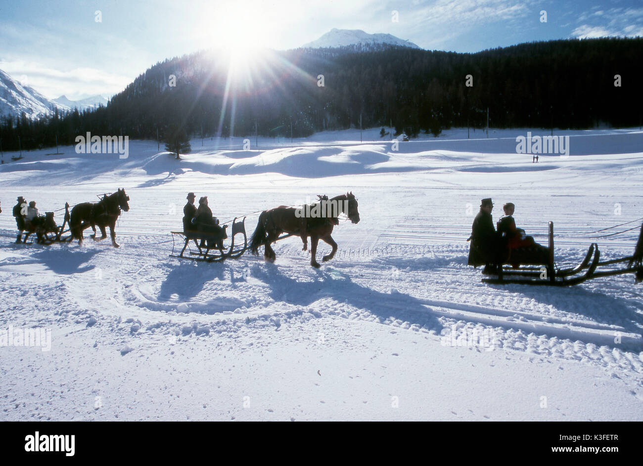 Schlitteda in St. Moritz Stockfoto